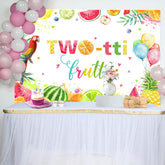 Bunt Twotti Früchte Papagei 2 Geburtstag Hintergrund